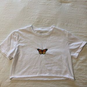 Brandy Melville Hailee Butterfly Cropped Top